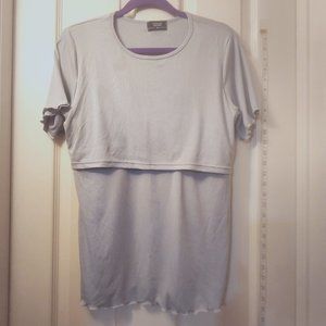 ALINA MAE FROM BELLY TO BABY , GRAY BLOUSE, SIZE - M